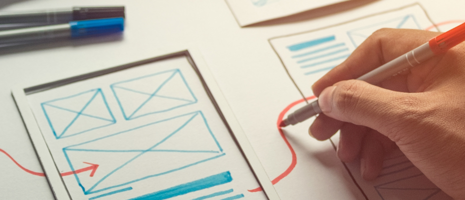 Hand drawing connections between marketing items